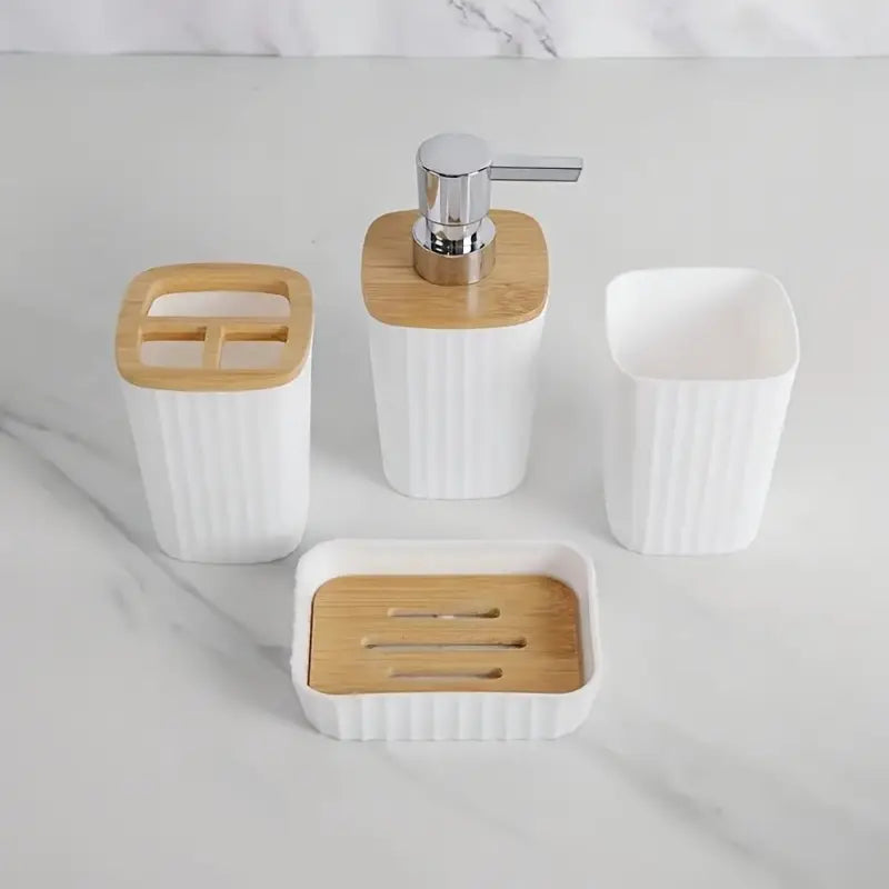 7PCS Bathroom Accessory Set-SA2408-312(White) Bathroom Accessory Sets Apricot