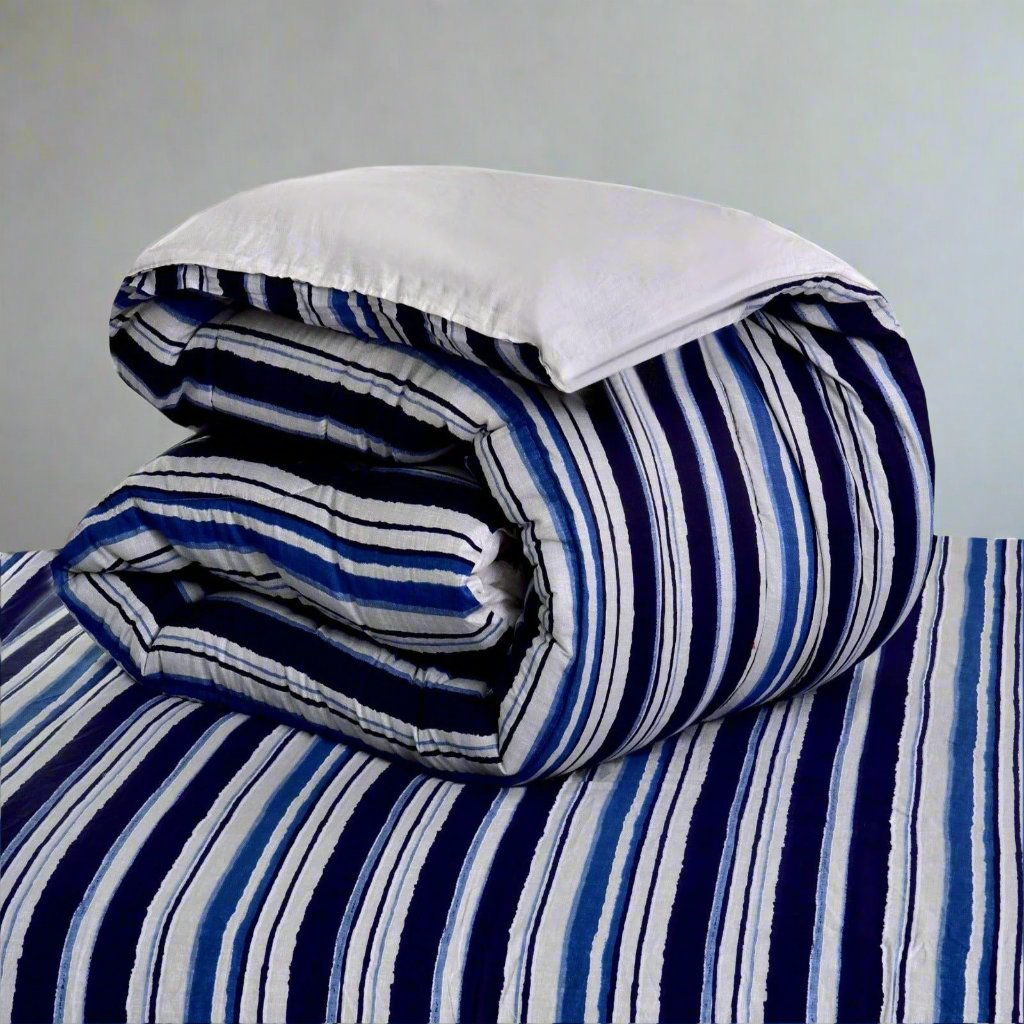 1 PC Double Winter Razai-Bold Stripes Comforters Apricot