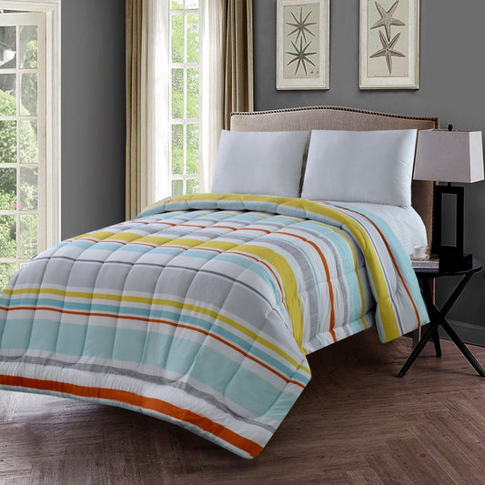 1 PC Double Winter Comforter-Multi Stripes Apricot