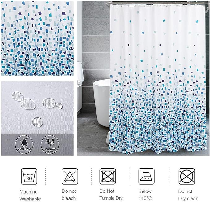 1 PC Waterproof ShCurtain-ower (3768)Gradient Curtains Apricot