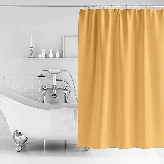 1 PC Waterproof Shower Curtain-Light Yellow Curtains Apricot