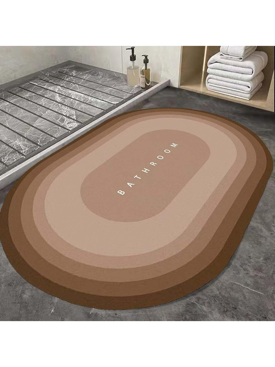 Water Absorbent Anti slip Bath mat-BATHROOM Bath Mats Apricot