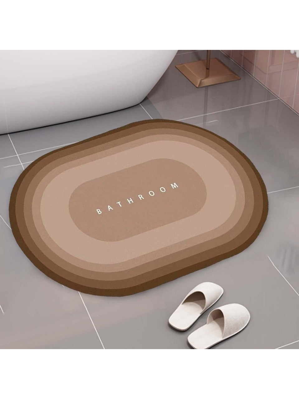 Water Absorbent Anti slip Bath mat-BATHROOM Bath Mats Apricot