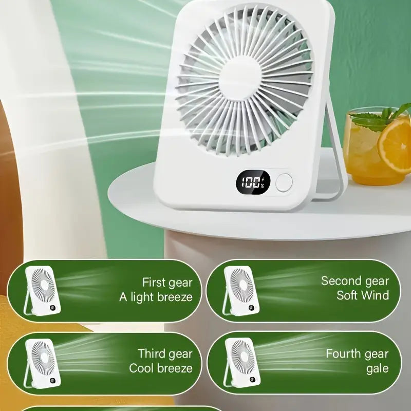 Rechargeable Portable Fan-SA2411-66 Table Fan Apricot
