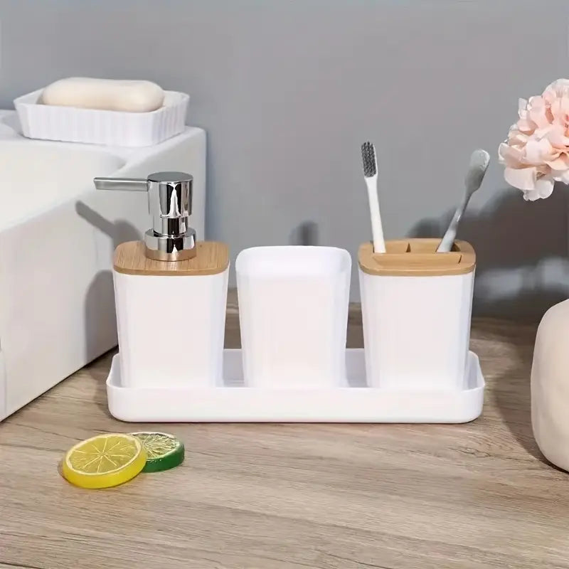 7PCS Bathroom Accessory Set-SA2408-312(White) Bathroom Accessory Sets Apricot