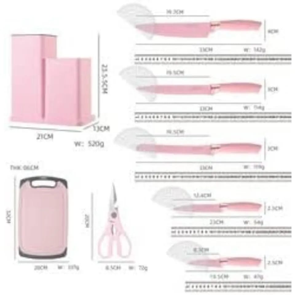 19 PCs Silicon Cooking & Knife Set With Board-Light Green cooking set Apricot