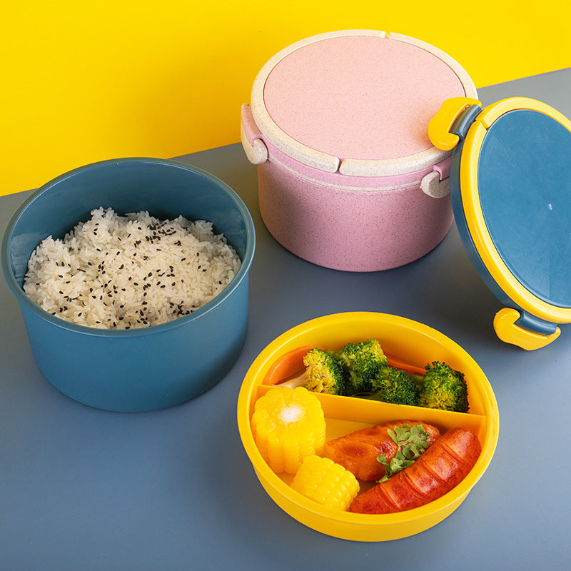 2 Layer Microwave Cycle Lunch Box(SA2405-06)-Yellow Over Green Apricot