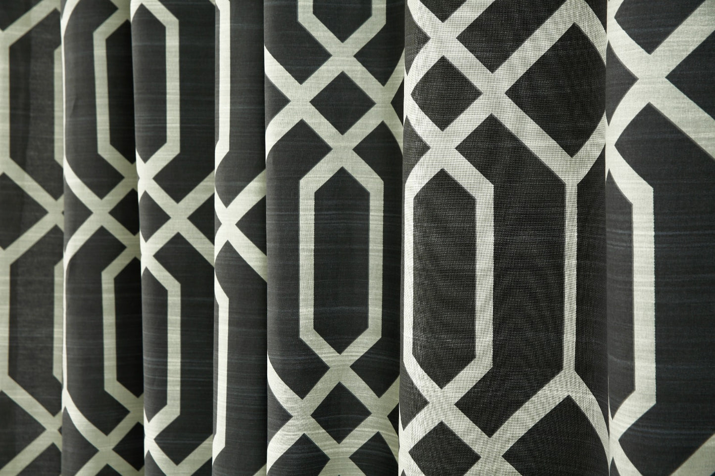 2 PCs Duck Curtains Panel-Grey Geometric Curtains Apricot