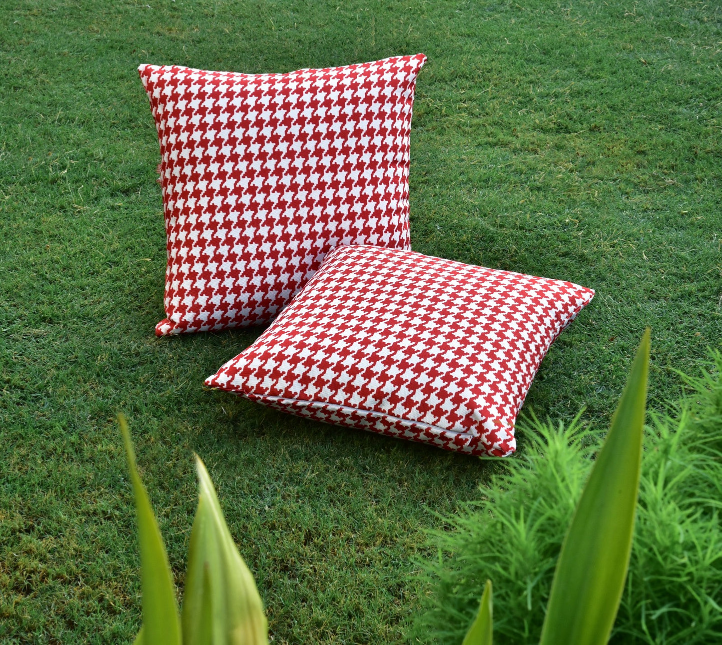 2 PCs Luxury Cushion Set-Onyx Red Chair, Floor & Bed cushion Apricot