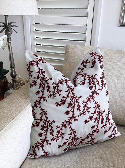2 PCs Maroon Embroidered (5338) Cushions Apricot
