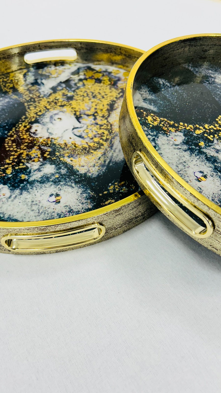 2 PCs Tray Set-Grey Galaxy Apricot