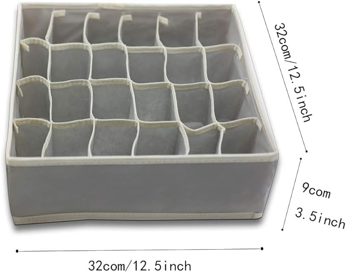 2 Packs Foldable Drawer Organizers for Clothing-5018 -24 Grids Apricot