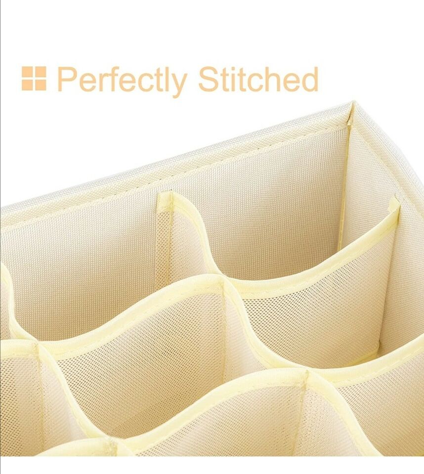 2 Packs Foldable Drawer Organizers for Clothing-5018 -24 Grids Apricot