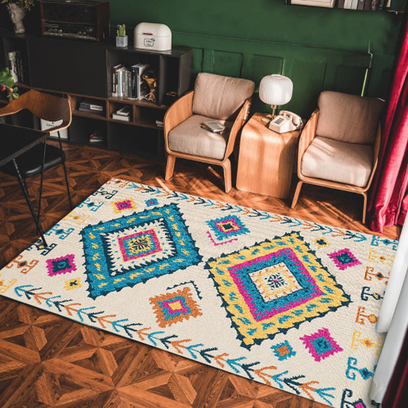 200x300cm Digital Printed Rectangular Room Rug-Multi Pattern Apricot