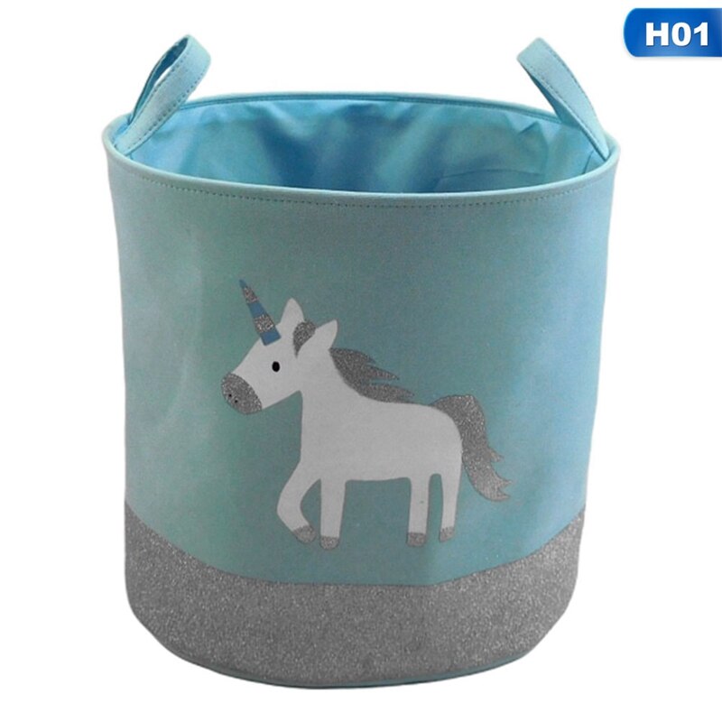 Kids Collapsible Laundry Basket Unicorn5402-Blue