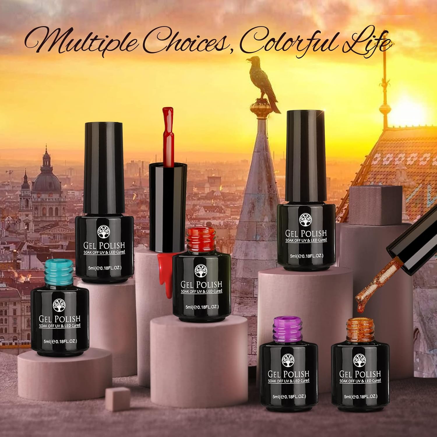 23 PCs Nail Art Acrylic Gel Nail Polish Set Nail Polishes Apricot