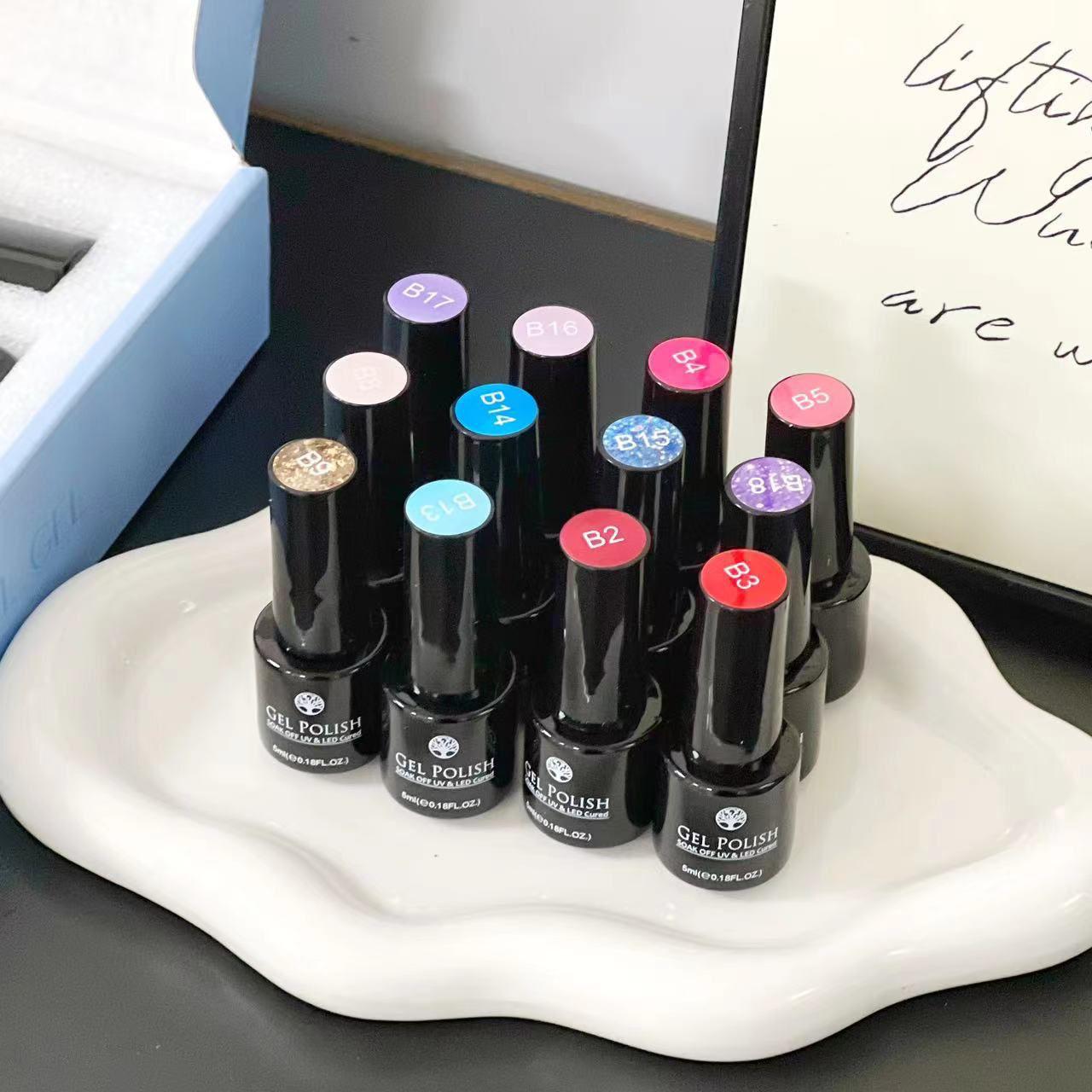 23 PCs Nail Art Acrylic Gel Nail Polish Set Nail Polishes Apricot