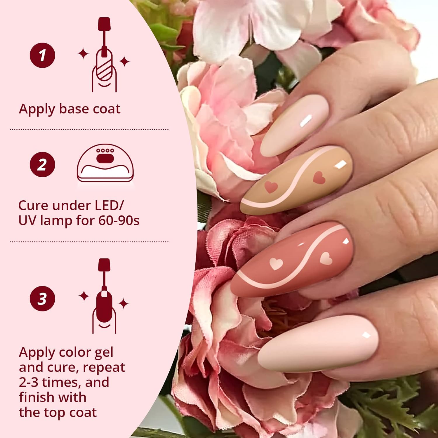 23 PCs Nail Art Acrylic Gel Nail Polish Set Nail Polishes Apricot