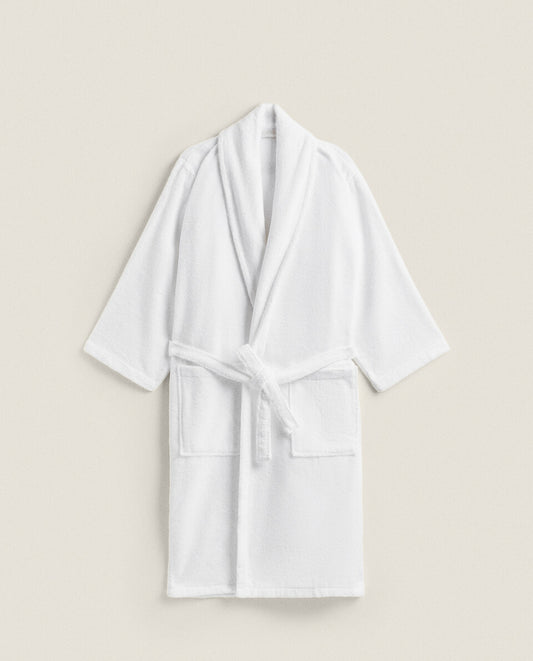 100% Cotton Bathrobe- White