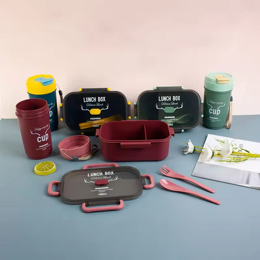 2PCS Lunch Box Set-Mate (5896)Green Apricot