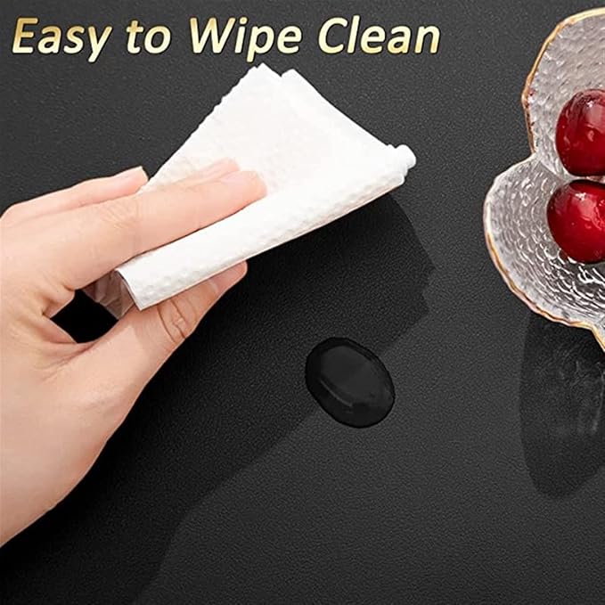 2PCs Oval Shape Leather Placemat Table Mats Apricot