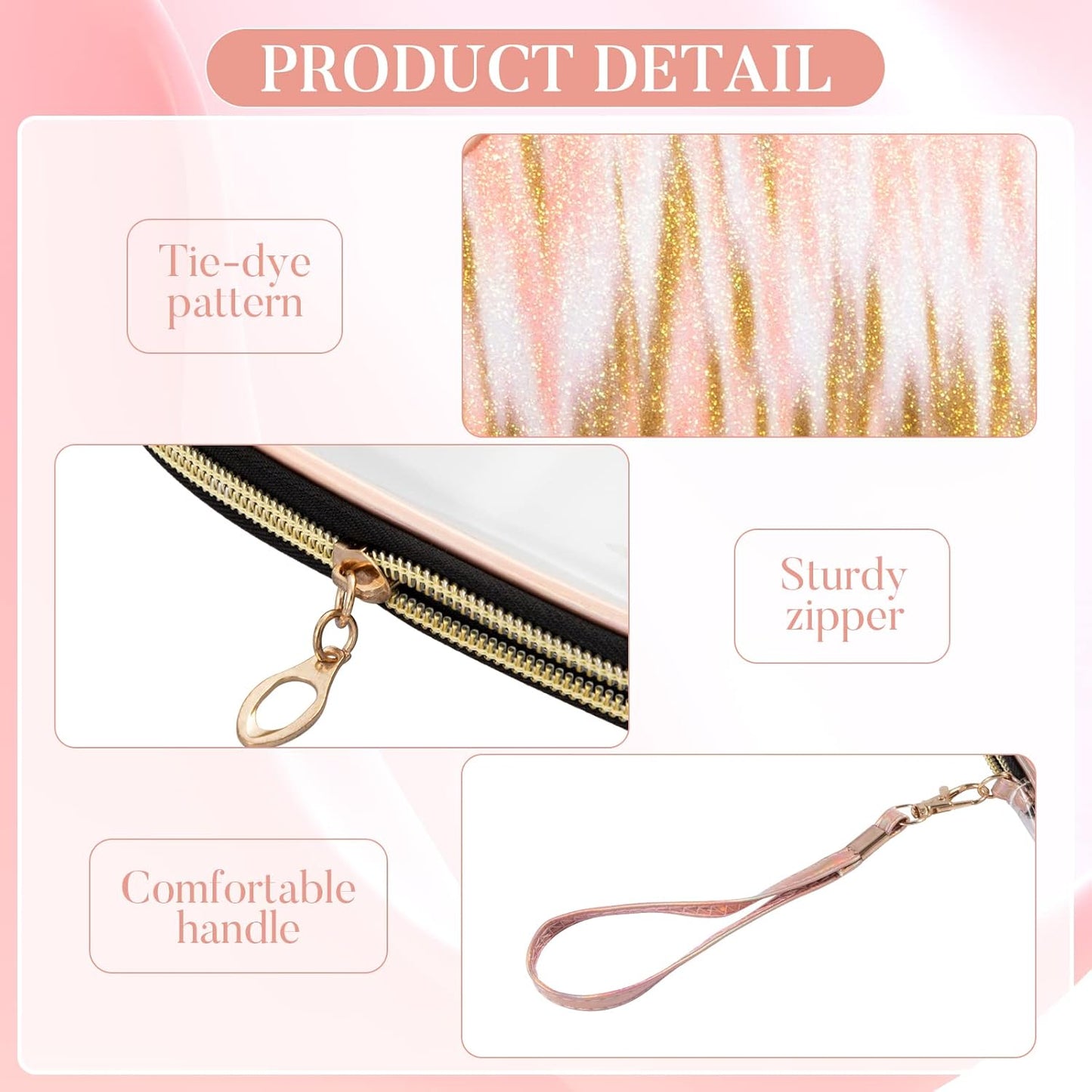 2PCs Portable Makeup Organizer Bag-LOVE(SA2405-125) Cosmetic Organizer Apricot