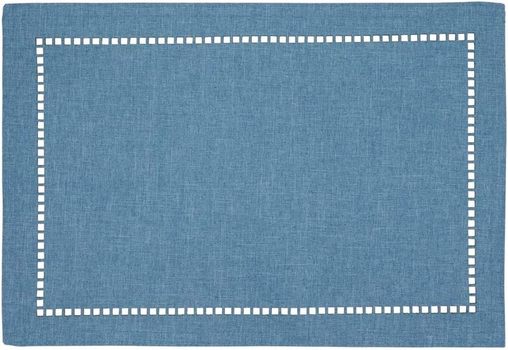 2PCs Rectangular Shape Placemats-(SA2405-252)-Blue Table Mats Apricot