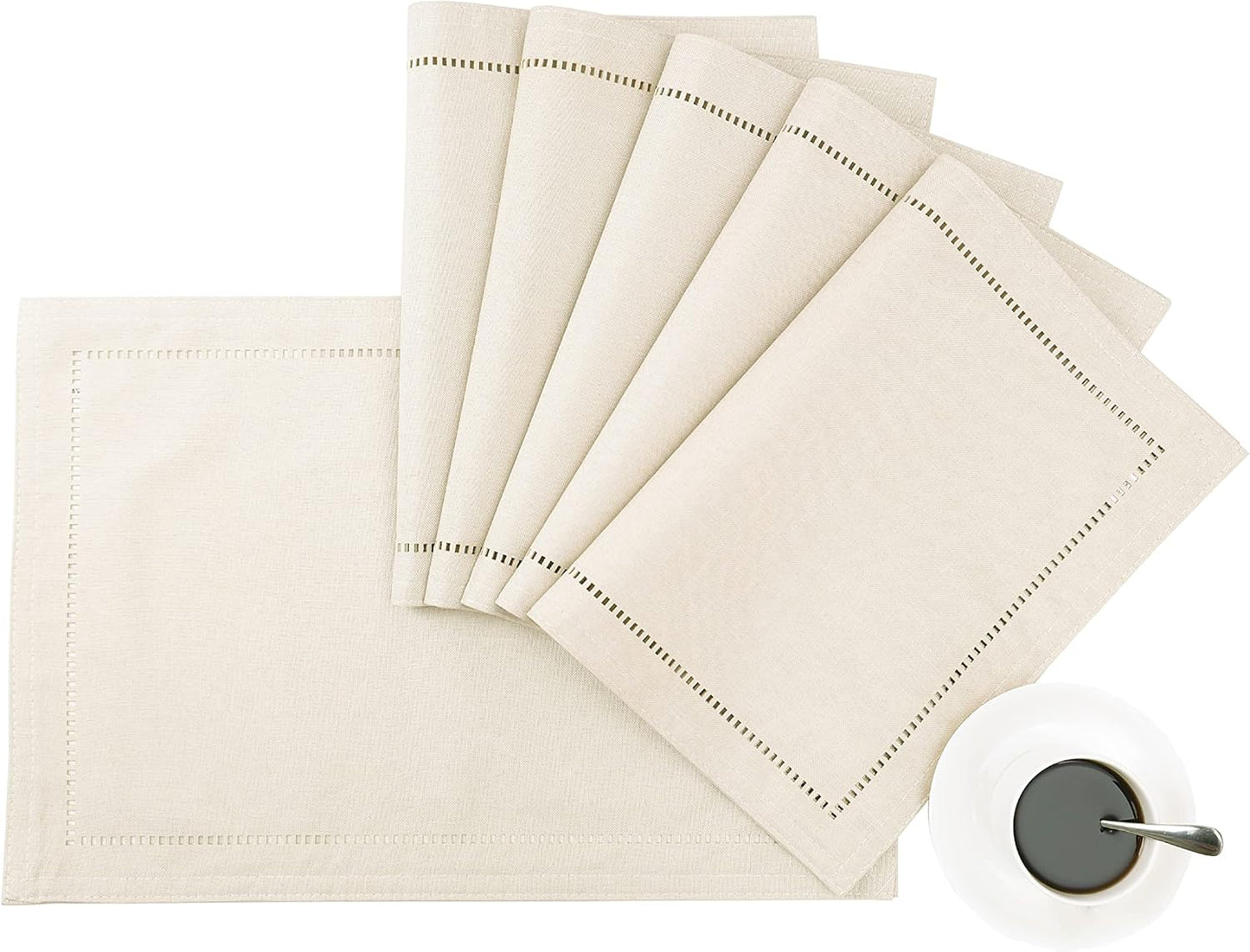 2PCs Rectangular Shape Placemats5974-(SA2405-252)Beige Table Mats Apricot