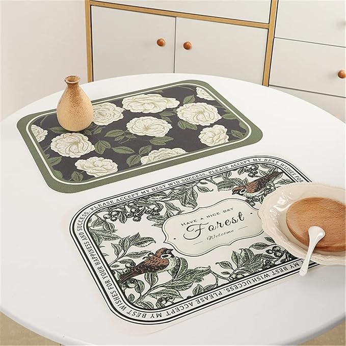 2pc Leather Placemats-Jasmin Flower(SA2405-262) Table Mats Apricot