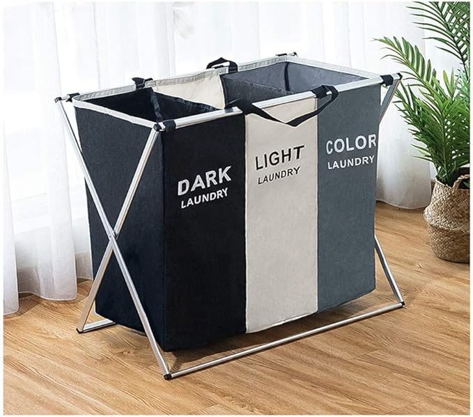 3 Compartment Laundry Basket (3550) Apricot