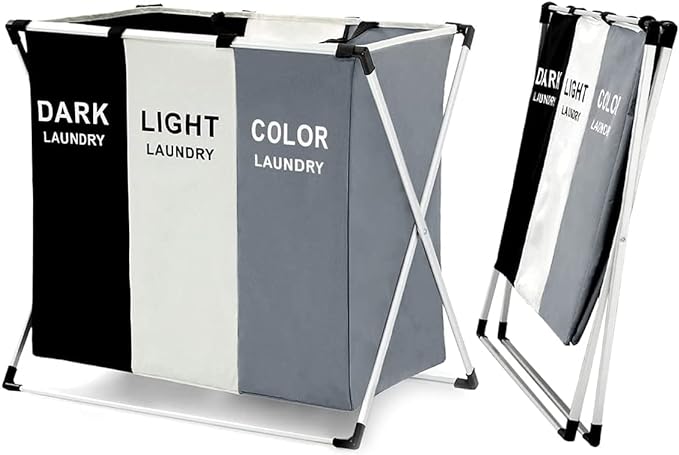 3 Compartment Laundry Basket (3550) Apricot