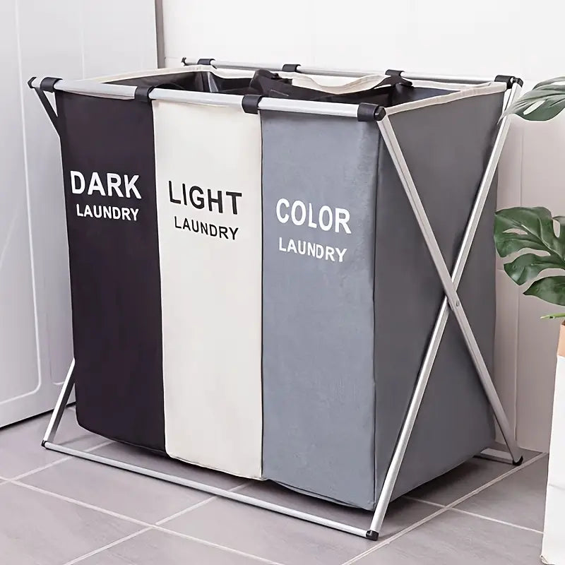 3 Compartment Laundry Basket (3550) Apricot