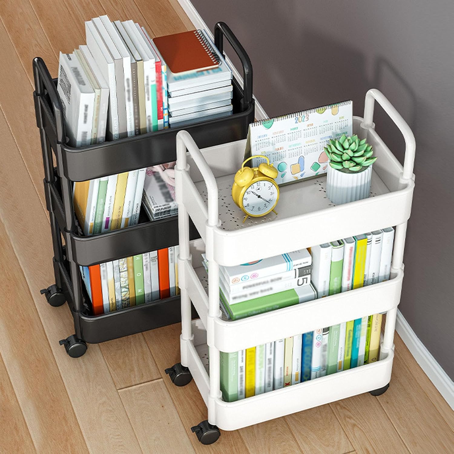 3-Layers Multi-function Trolley Storage Organizer(5295) Storage Organizer Apricot