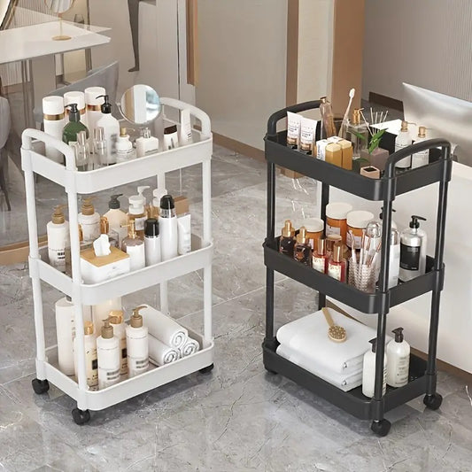 3-Layers Multi-function Trolley Storage Organizer(5295) Storage Organizer Apricot