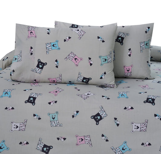 3 PCs Bed Sheet -DB059 BED SHEET Apricot