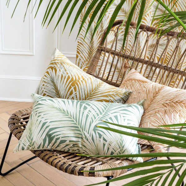 3 PCs Digital Printed Cotton Cushions-Vegetal Pattern cushions Apricot