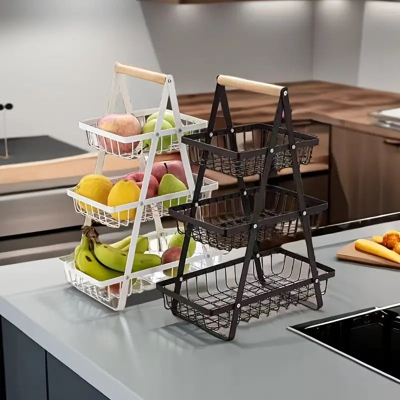 3 Tier Metalic Multi Purpose Storage Basket GOLDEN (5346) Apricot