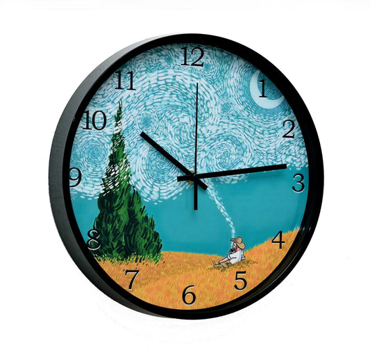 30 Cm Wall Clock Van Gogh-Dream On Clock Apricot