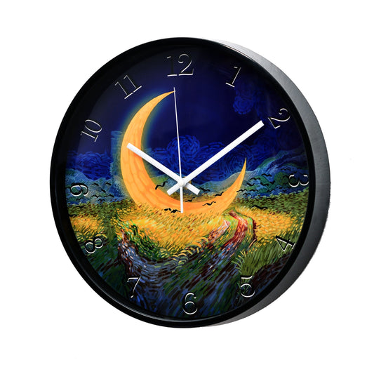 30 Cm Wall Clock Van Gogh-Moon in The Sky Clock Apricot