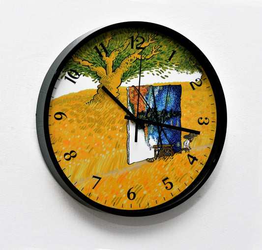 30 Cm Wall Clock Van Gogh-Wheat Field Clock Apricot