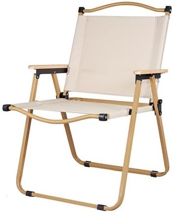 Portable Foldable Chair With Metal Frame(SA2405-144)-Cream Apricot