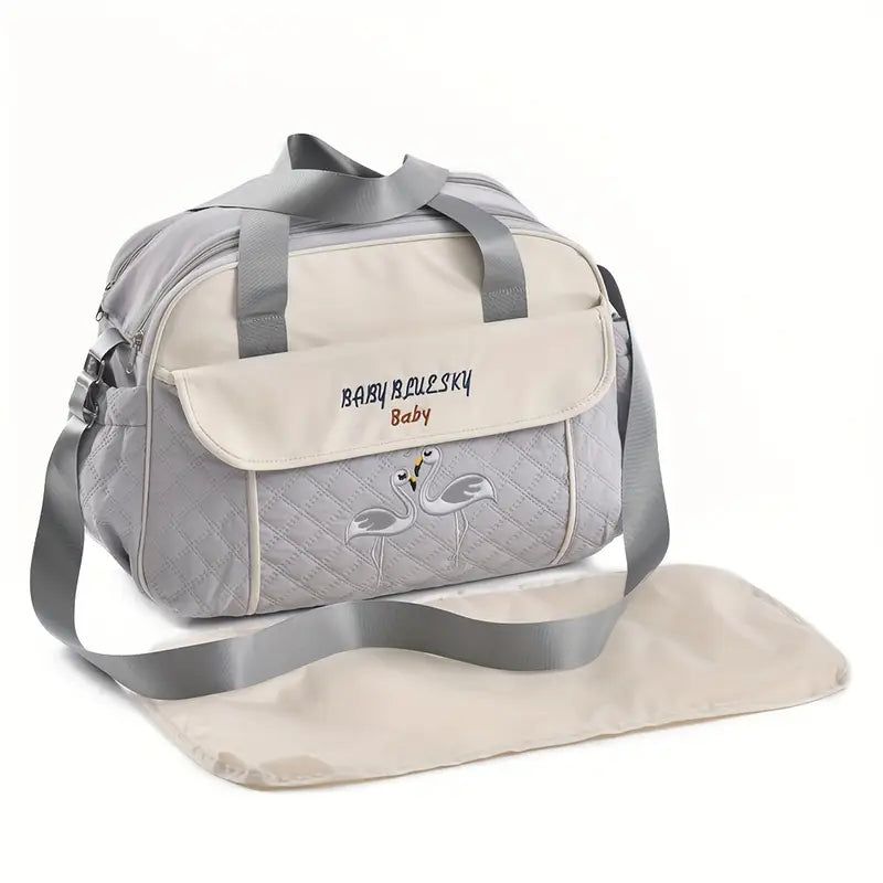 Multi function Mommy Bag with Large Capacity-SA2408-273(Grey) Blankets Apricot