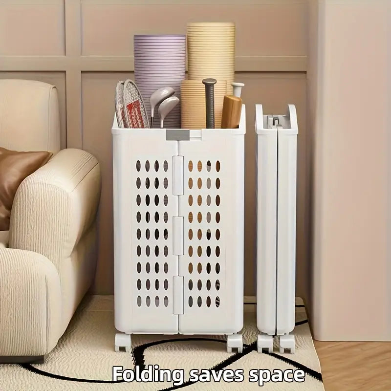 Folded Laundry Basket with Wheel-SA2408-107 Apricot
