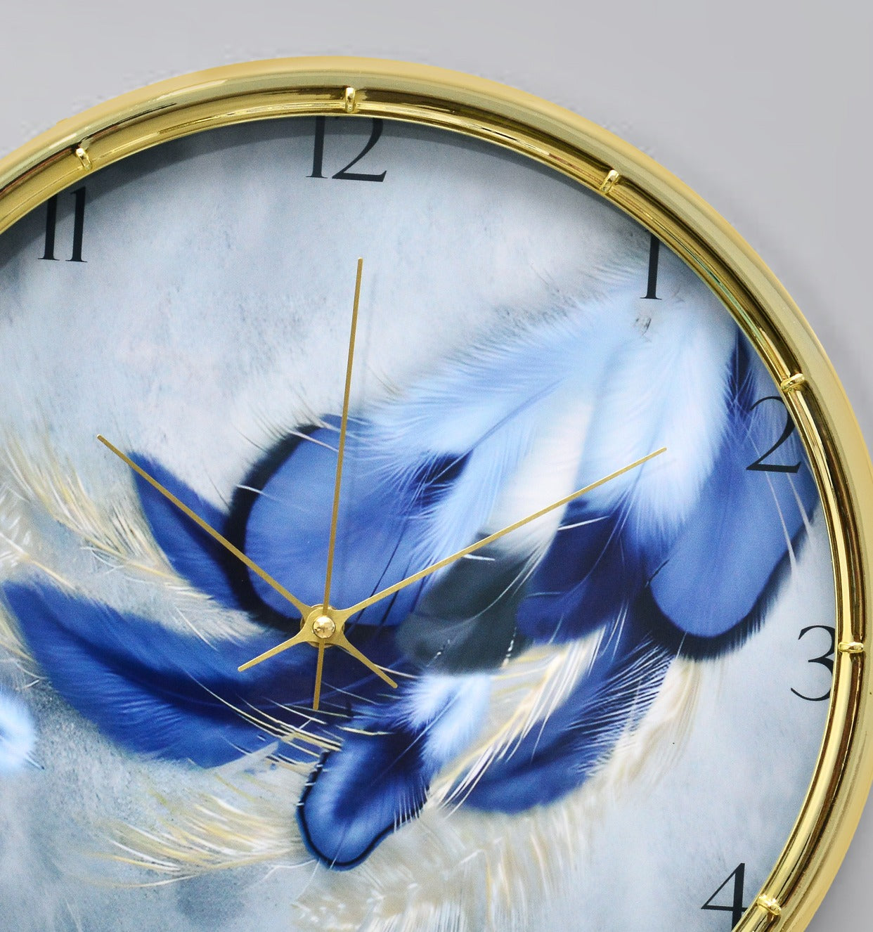35 Cm Wall Clock-Feathers Clock Apricot