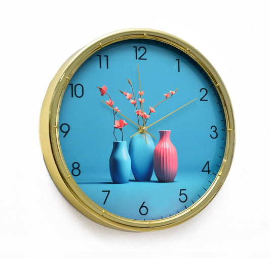 35 Cm Wall Clock SA-23-18-Triple Vase Clock Apricot
