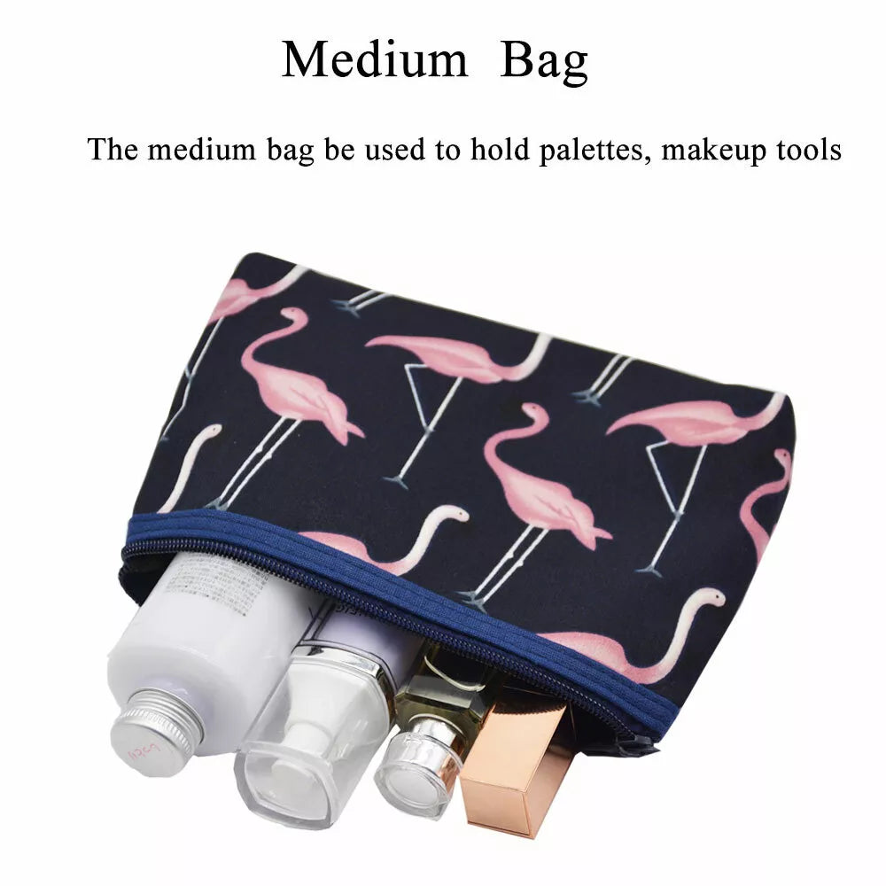 3Pcs Waterproof Portable Makeup Organizer Bag-Flamingo(SA2405-112) Cosmetic Organizer Apricot