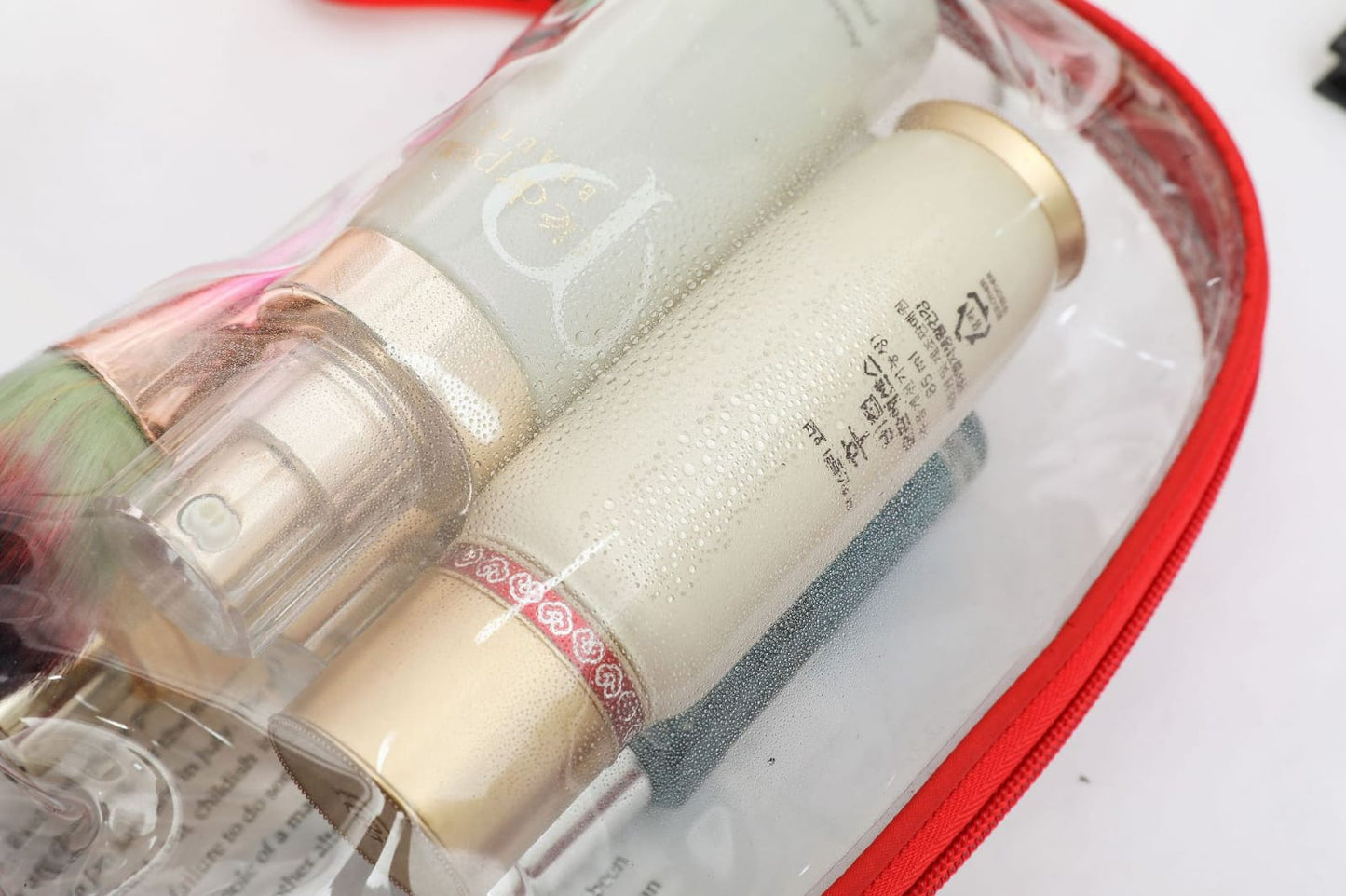 3Pcs Waterproof Portable Makeup Organizer Bag-LOVE(SA2405-113) Cosmetic Organizer Apricot