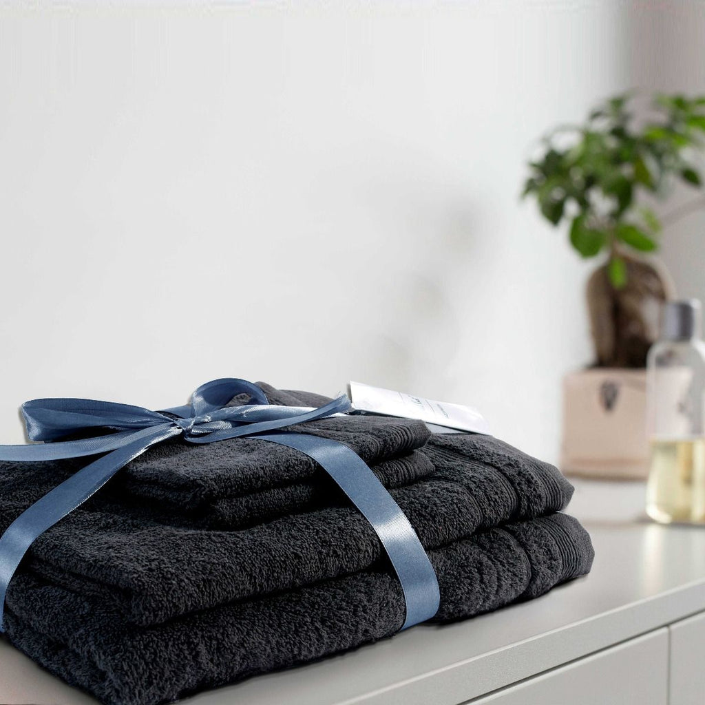 4 PCs Towel Pack- Charcoal Grey Apricot