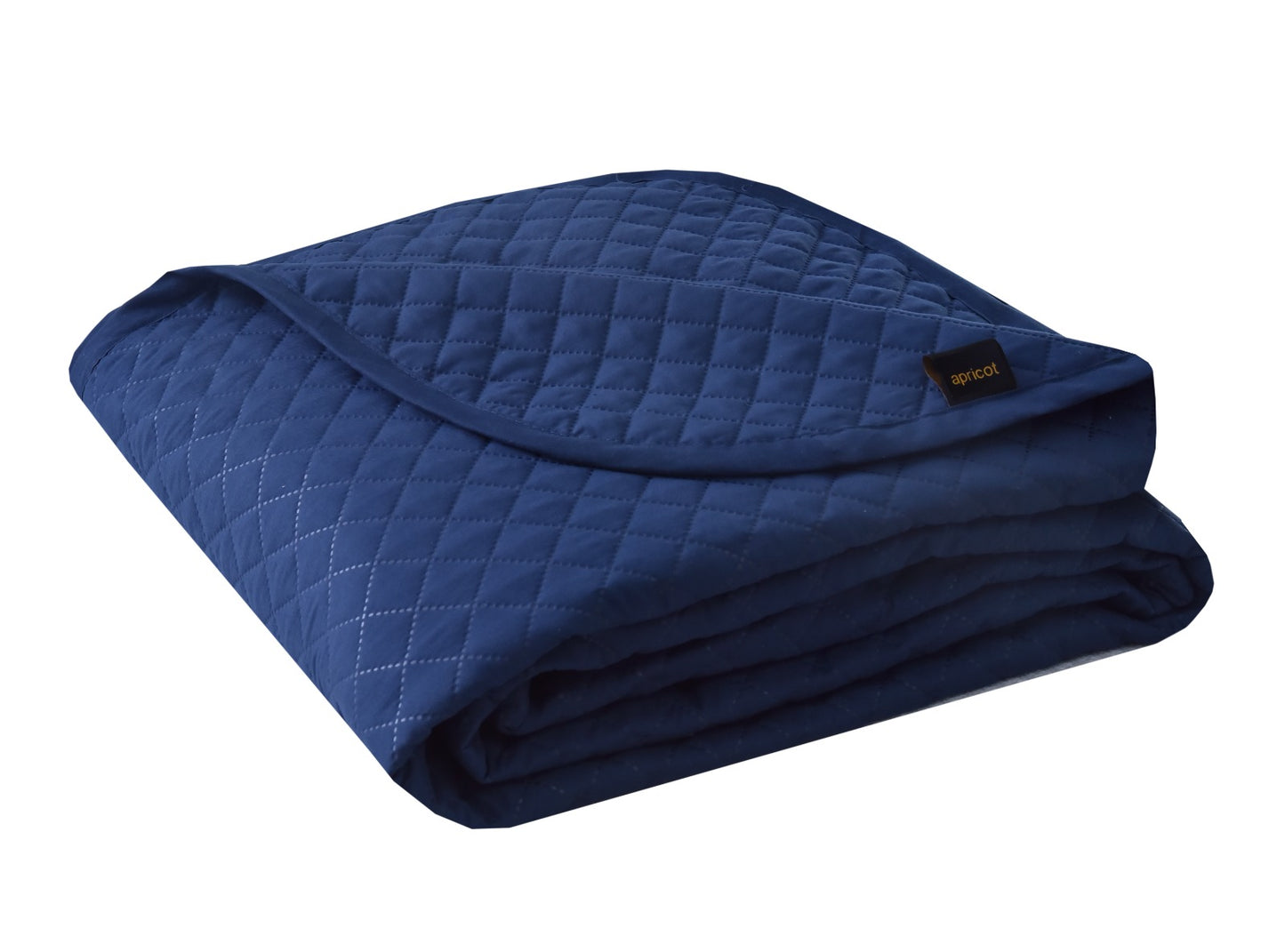 4 PCs Ultrasonic Quilted Luxury Bed Spread Set-Blue Apricot