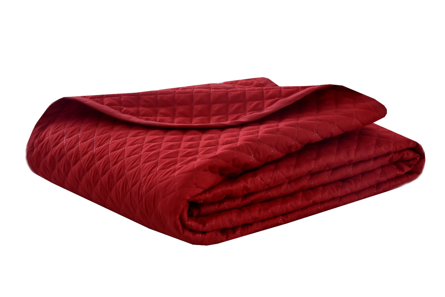 4 PCs Ultrasonic Quilted Luxury Bed Spread Set-Maroon Apricot